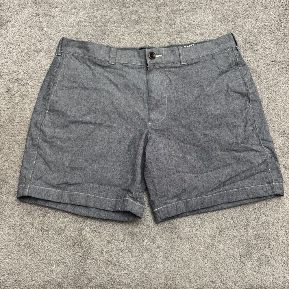 J.Crew Chambray Chino Shorts Mens 34 Blue Stretch 7 Inch Inseam Casual Summer